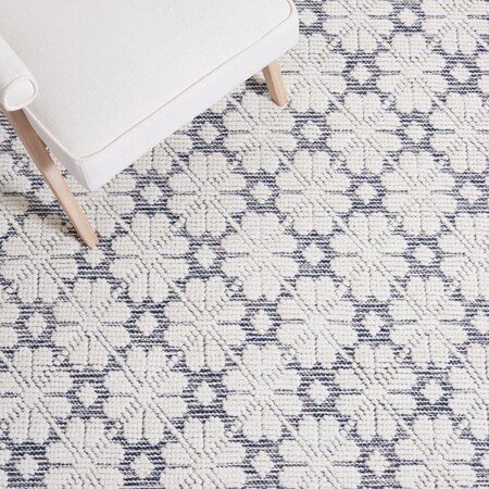 Safavieh 6 x 6 ft. MSR Vermont Hand Woven Square Area Rug, Ivory & Navy MSR3503N-6SQ